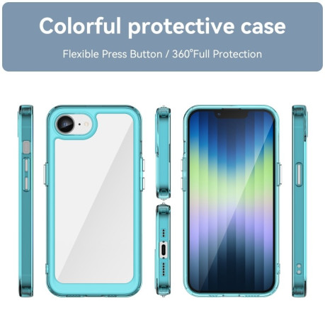 Противоударный чехол Colorful Acrylic Series для iPhone 16e - синий