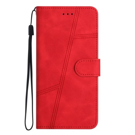 Чехол-книжка Stitching Skin Feel для iPhone 16 - красный