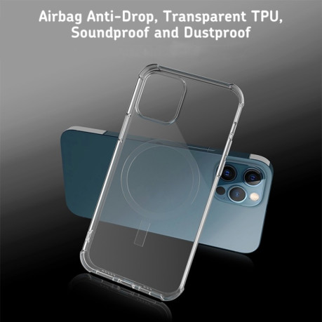 Противоударный силиконовый чехол R-JUST All-inclusive Magsafe для iPhone 12 / 12 Pro - матово-прозрачный
