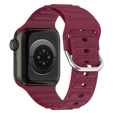 Ремешок Ocean Ripple для Apple Watch Series 8/7 41mm / 40mm - винно-красный