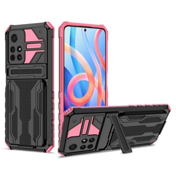 Противоударный чехол Armor Card для Xiaomi Redmi Note 11 5G/Poco M4 Pro 5G - розовый