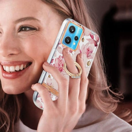 Протиударний чохол Ring IMD Flowers для Realme 9 Pro Plus 5G - Pink Gardenia