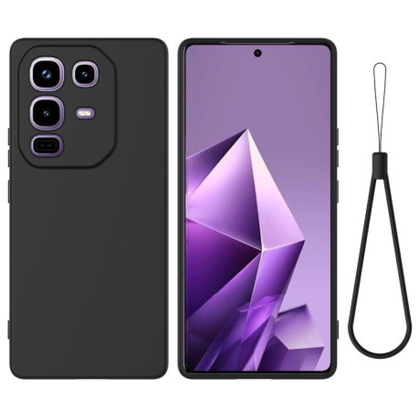 Силиконовый чехол Solid Color Liquid Silicone на Infinix Note 50 4G / 50 Pro 4G - черный