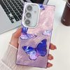 Противоударный чехол Plating Glitter Texture Butterfly для Samsung Galaxy A36 - Purple Butterflies