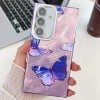 Протиударний чохол Plating Glitter Texture Butterfly для Samsung Galaxy S25+ 5G - Purple Butterflies