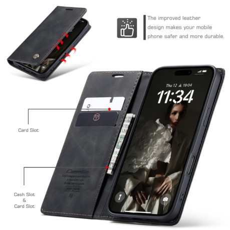 Чохол-книжка CaseMe-013 Multifunctional на iPhone 16 Pro - чорний