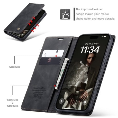 Чохол-книжка CaseMe-013 Multifunctional на iPhone 16 Pro Max - чорний