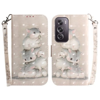 Чохол-книжка 3D Colored Horizontal Flip Leather для OPPO Reno 12 Pro 5G Global - Squirrels