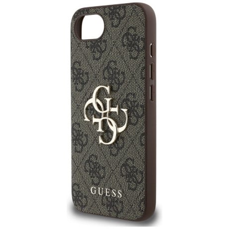 Оригінальний чохол Guess Big Metal Logo для iPhone 16e - Brown