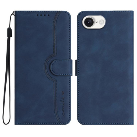 Чохол-книжка Skin Feel Heart Amile для iPhone 16e - синій