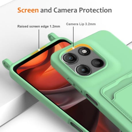Силіконовий чохол Integrated Card Bag Solid Color Liquid Silicone на Motorola Moto G15/G15 Power 4G - зелений