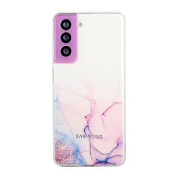 Противоударный чехол Hollow Marble Pattern для Samsung Galaxy S22 Plus 5G - фиолетовый