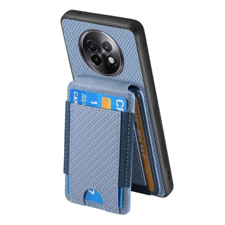 Чехол Cross Leather Ring Vertical Zipper Wallet для Realme 13 Pro / 13+ - синий