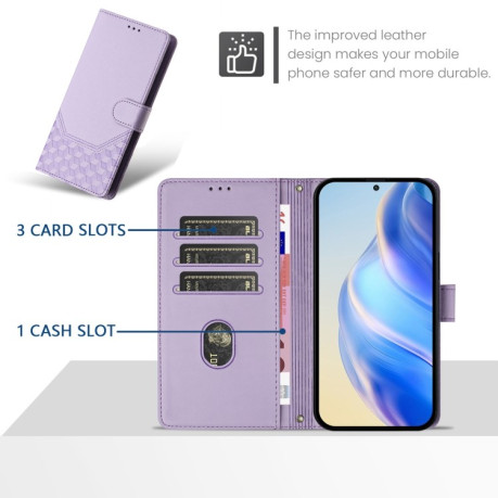 Чохол-книжка Embossing Stripe RFID для Realme 13+ 5G/13 Pro 5G/13 Pro+ - фіолетовий