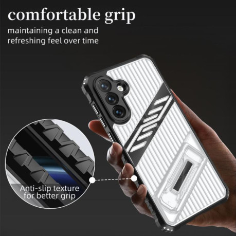 Протиударний чохол Plating Holder PC Hybrid TPU для Samsung Galaxy A36/A56 5G - зелений