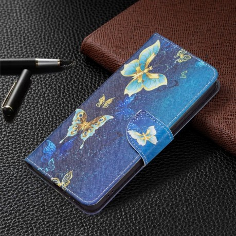 Чехол-книжка Colored Drawing Pattern для Xiaomi Redmi Note 11 Pro 5G (China)/11 Pro+ - Gold Butterfly