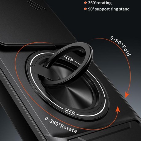 Протиударний чохол Escase зі зсувною шторкою камери та підставкою для Xiaomi 15T Pro 5G — червоний