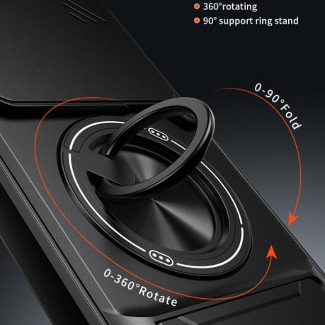 Протиударний чохол Escase зі зсувною шторкою камери та підставкою для Xiaomi 15T Pro 5G — королівський синій