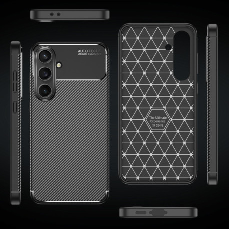 Ударозащитный чехол HMC Carbon Fiber Texture на Samsung Galaxy S24 FE 5G - черный