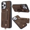 Протиударний чохол ABEEL Litchi Texture Card Bag для iPhone 15 Pro Max - хакі