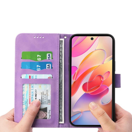 Чохол-книжка Dierfeng Dream Line для Xiaomi Redmi Note 14 4G 164.48mm - фиолетовый
