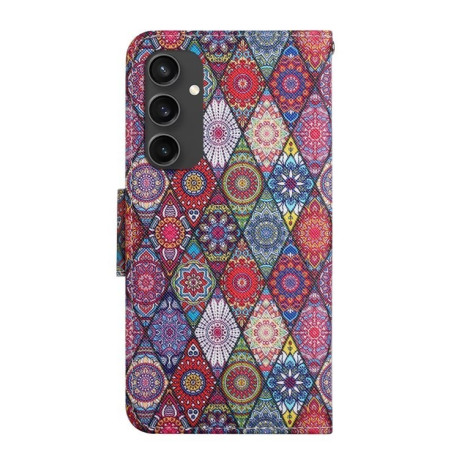 Чехол-книжка Colored Drawing Pattern для Samsung Galaxy S24 FE 5G - Kaleidoscope