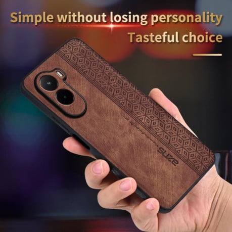 Чохол AZNS з 3D-тисненням та м'яким покриттям Skin Feel на Xiaomi Poco M7 4G 169mm - коричневий