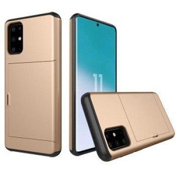 Протиударний чохол Rugged Armor зі слотом для кредитної картки на Samsung Galaxy S20 Ultra-золотий