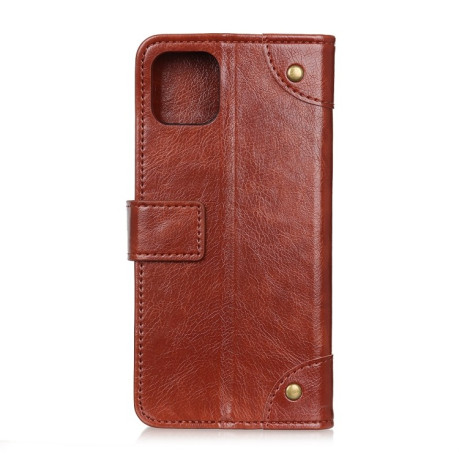 Чохол-книжка Copper Buckle Nappa Texture на iPhone 12 Mini -коричневий