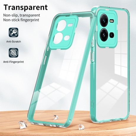 Противоударный чехол Clear Color Frame для Vivo V25 5G / V25e 4G - зеленый