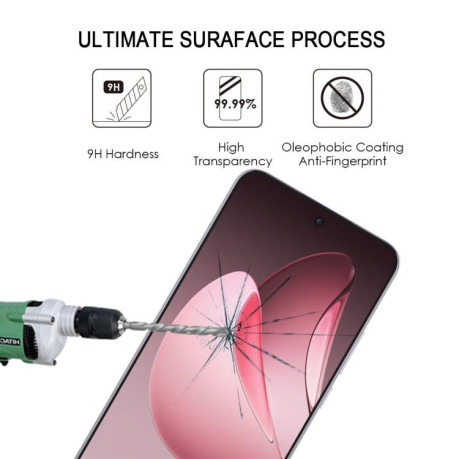 Защитное стекло 9H HD 3D Curved Edge (Full Glue) для OPPO Reno13 Pro Global - черное
