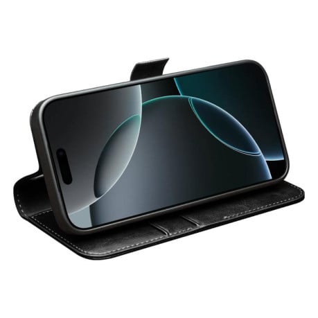 Чехол-книжка QIALINO Classic 103 Buckle с натуральной кожи на iPhone 17 - черный