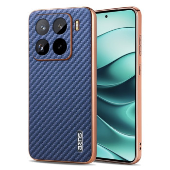 Ударозахисний чохол AZNS Electroplated Edge Carbon Fiber Texture на Xiaomi 15 Pro - синій
