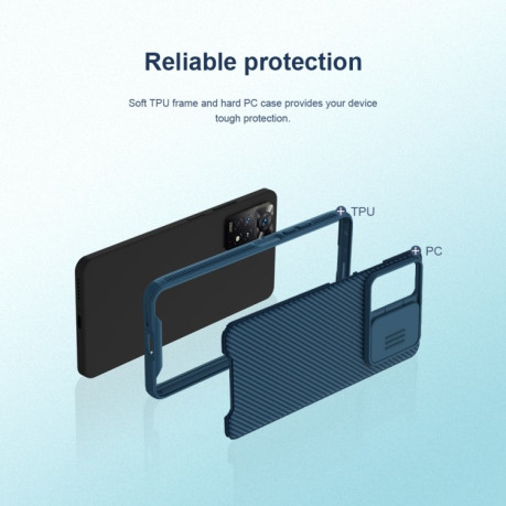 Протиударний чохол NILLKIN Black Mirror Series на Xiaomi Redmi Note 12 Pro 4G/11 Pro Global(4G/5G)/11E Pro - чорний