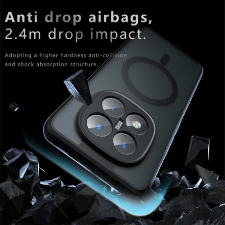 Противоударный чехол Armor MagSafe Precise Hole PC Hybrid TPU для Xiaomi Redmi Note 14 Pro+ 5G - черный