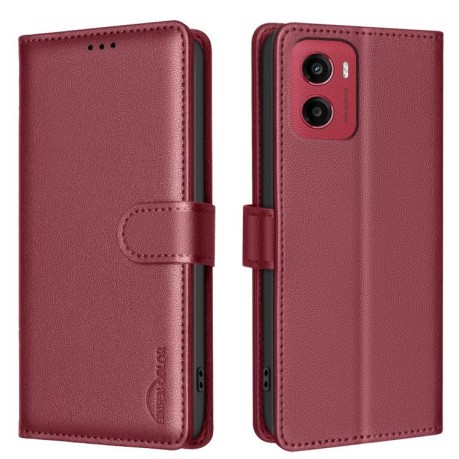 Чохол-книжка Litchi Texture RFID Anti-theft Leather для Motorola Moto G05 - червоний