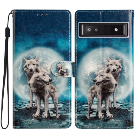 Чехол-книжка Colored Drawing Pattern для Google Pixel 9a - разноцветные