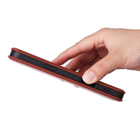 Чехол-книжка Carbon Fiber Texture на iPhone 16 - коричневый