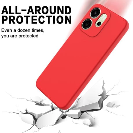 Силиконовый чехол Solid Color Liquid Silicone на OPPO Reno14 F 5G Global - красный