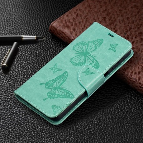 Чохол-книжка Butterflies Pattern на Samsung Galaxy A32 5G-зелений
