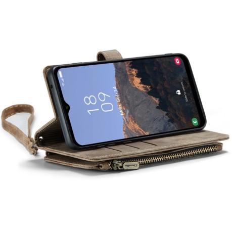 Кожаный чехол-кошелек CaseMe-C30 для Samsung Galaxy A14 5G - коричневый