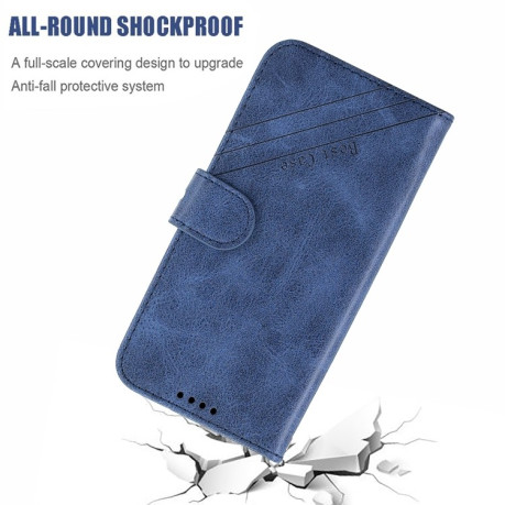 Чехол-книжка Stitching Style 2-Color Cow Texture на Samsung Galaxy A71-синий