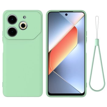Силиконовый чехол Solid Color Liquid Silicone на Tecno Pova 6 Neo 4G — зелёный