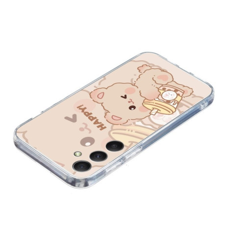 Чехол Colored Drawing Pattern Transparent TPU для Samsung Galaxy S24 FE 5G - Bear