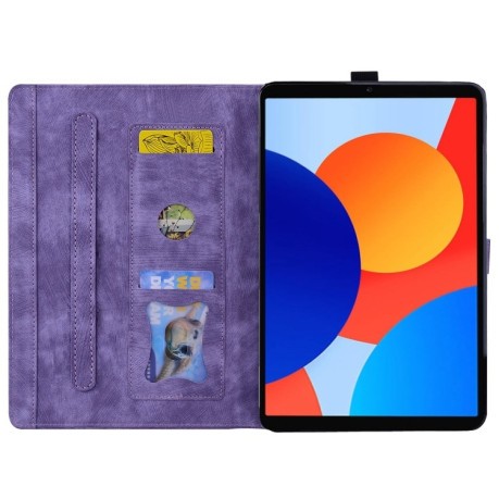 Чохол-книжка Cartoon Sakura Cat для Xiaomi Redmi Pad SE 8.7 - фіолетовий