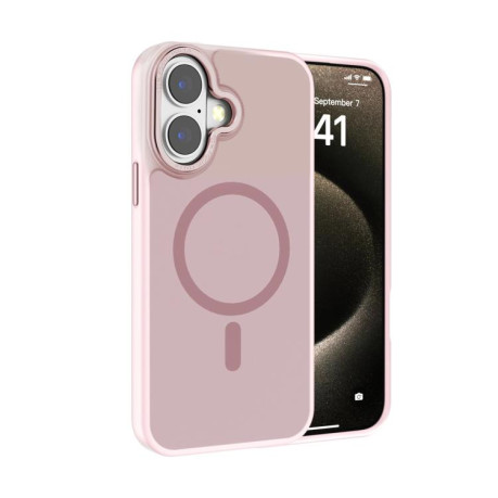 Протиударний чохол Kalebol Metal Lens Frame MagSafe Frosted PC для iPhone 17 - рожевий