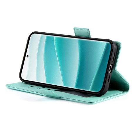 Чехол-книжка Side Buckle Magnetic Frosted Leather для Xiaomi Redmi Note 14 Pro 4G - зеленый