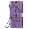 Чехол-книжка Pressed Printing Butterfly Pattern на Samsung Galaxy S20 -фиолетовый