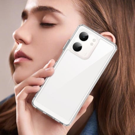 Чехол Colorful Acrylic Series с цветним бампером на OPPO A5x 5G - прозрачный