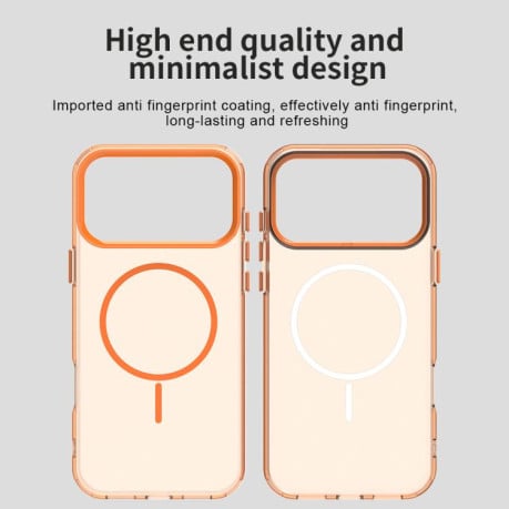 Чехол Candy Fine Circle с Magsafe гибрид на iPhone 17 Pro Max - оранжевый